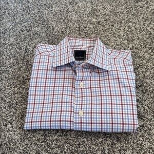 David Donahue Multicolor Checkered Button Down Shirt